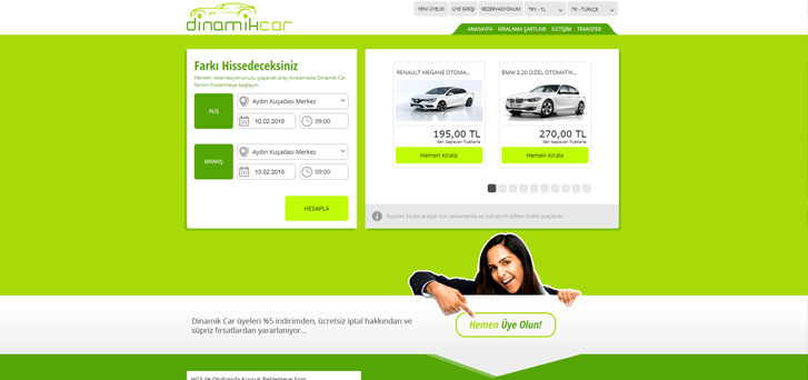 En iyi kiralık araç fiyatları www.dinamikcar.com'da
